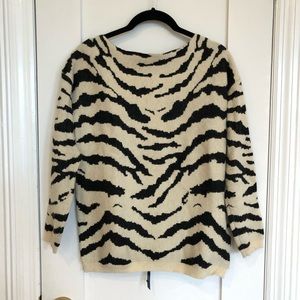 Reversible Zebra Sweater/Cardigan S